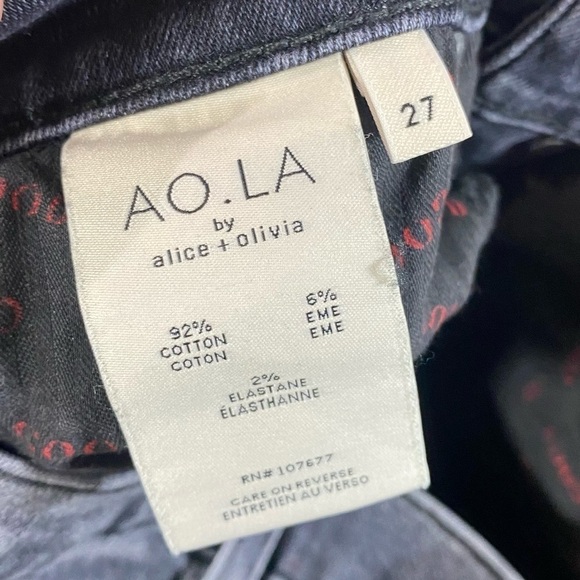 AO.LA by Alice & Olivia high waisted button fly skinny jeans with side stripe - Picture 5 of 12